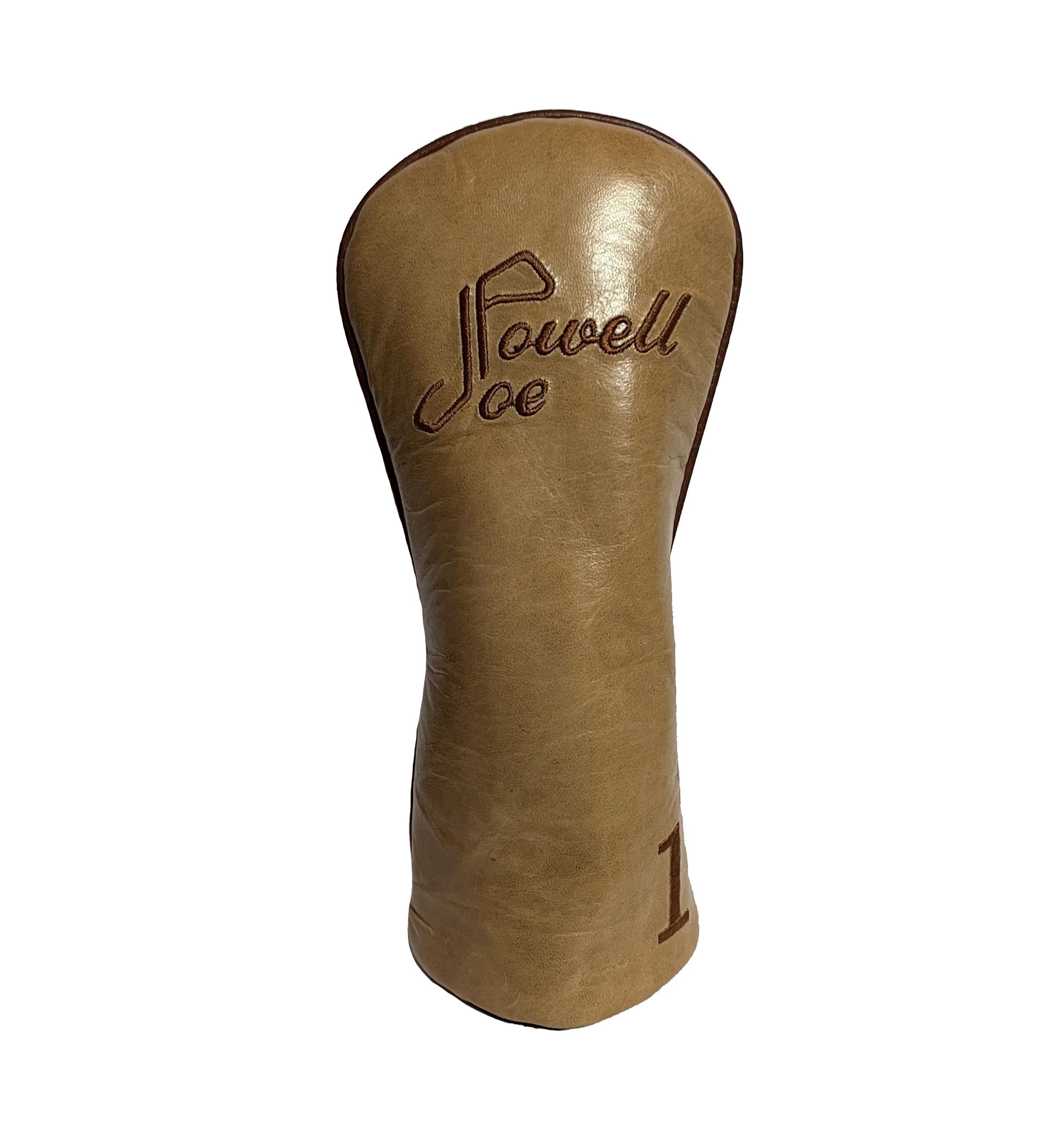 Joe Powell Persimmon Driver Leather Headcover Brown